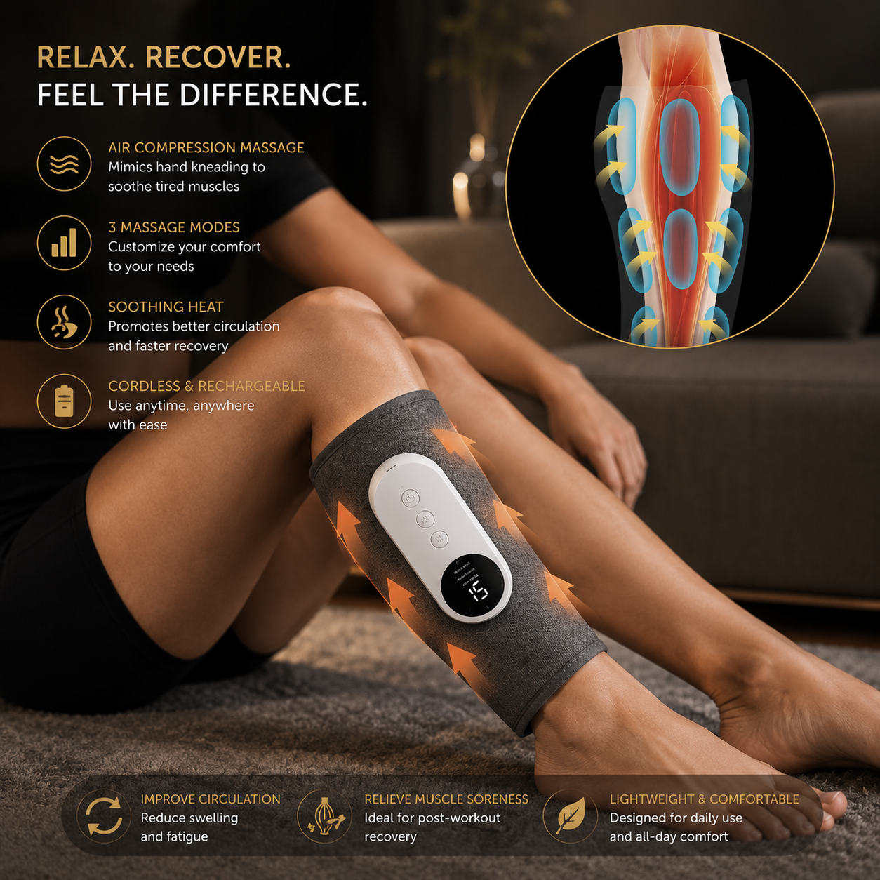 1pc electric portable leg massager